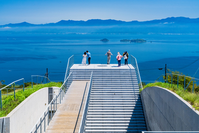 亀老山展望公園で眺める来島海峡としまなみ海道