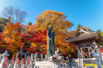 Templo Eigenji en Daigo: arces de otoño y vistas del pueblo